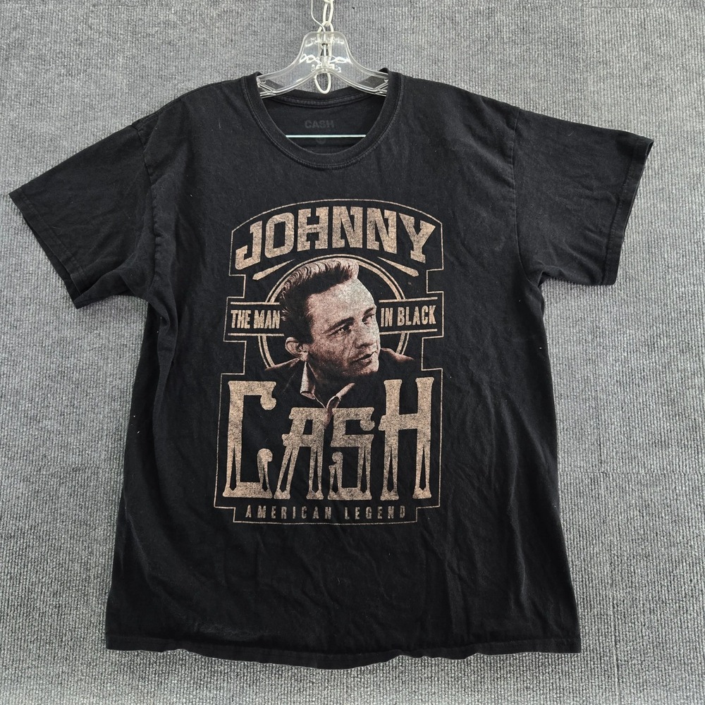 Johnny Cash The Man In Black American Legend T-Shirt Large Black‎